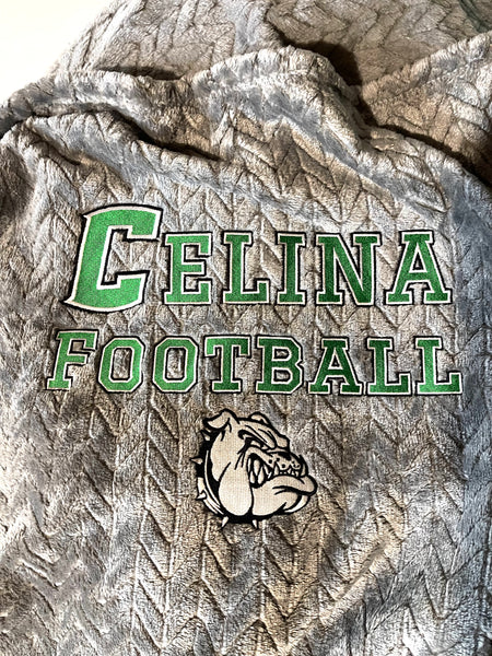 Celina Football Embroidered Throw Blanket