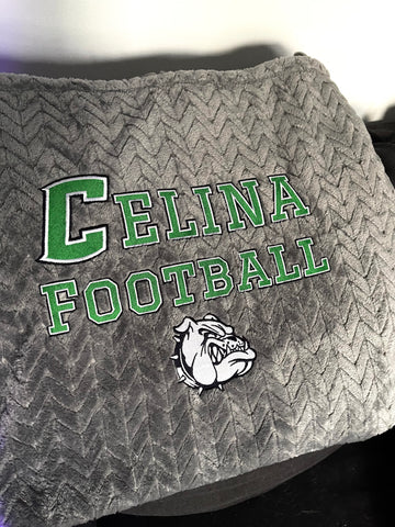 Celina Football Embroidered Throw Blanket