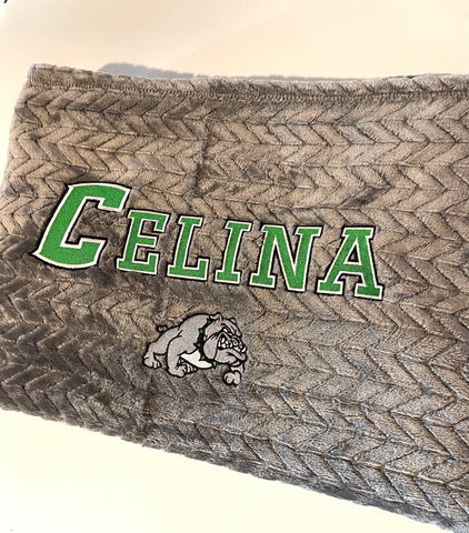 Celina Bulldogs Embroidered Throw Blanket