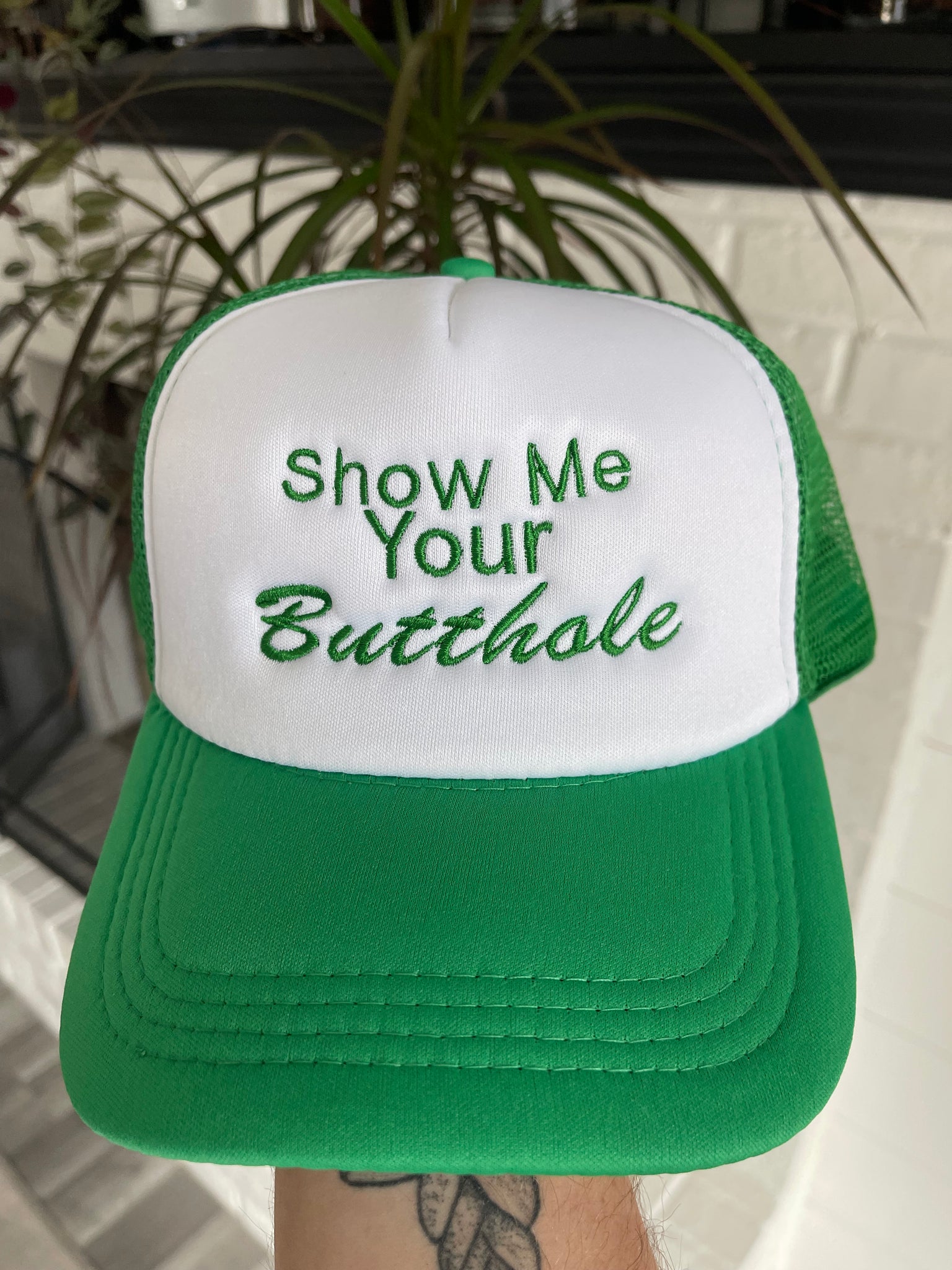 Show Me Your Butthole Embroidered Foam Trucker Hat