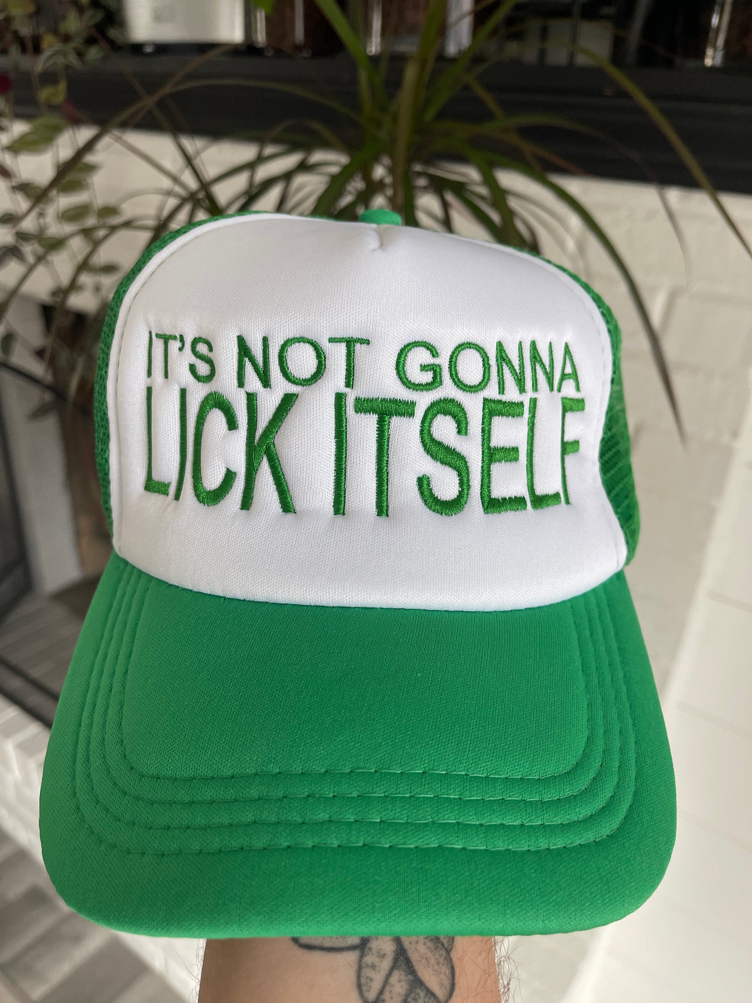 It’s Not Gonna Lick Itself Embroidered Foam Trucker Hat